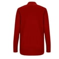 thumbnail image 6 of Women's Knit Cardigan Sweater Long Open Front Long Sleeve Sweater with Pockets Lightweight Fall Knitted Coats (Red 2XL), 6 of 6