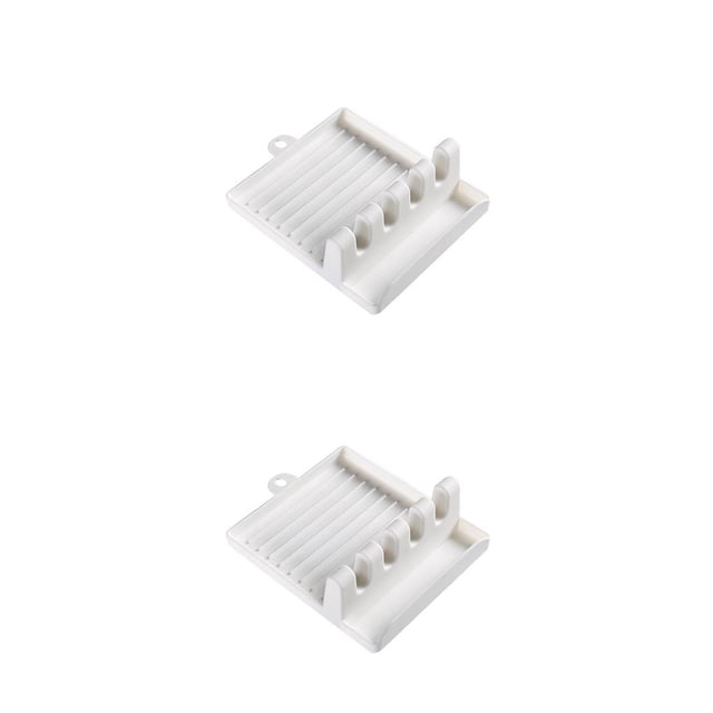 Naiovety Utensilios de cocina calientes, organizador de cocina y almacenamiento con almohadilla de goteo, tenedor de cocina, soportes para blanco 2piezas