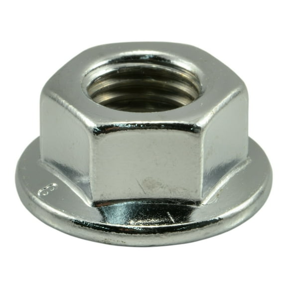 10mm-1.25 Chrome Plated Steel Fine Thread Flange Nuts (5 pcs.)