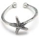 thumbnail image 2 of 1 unidad de anillos ajustables de aleación con forma de estrella de mar para hacer joyas, anillos de metal plateado decorativos, 2 of 2