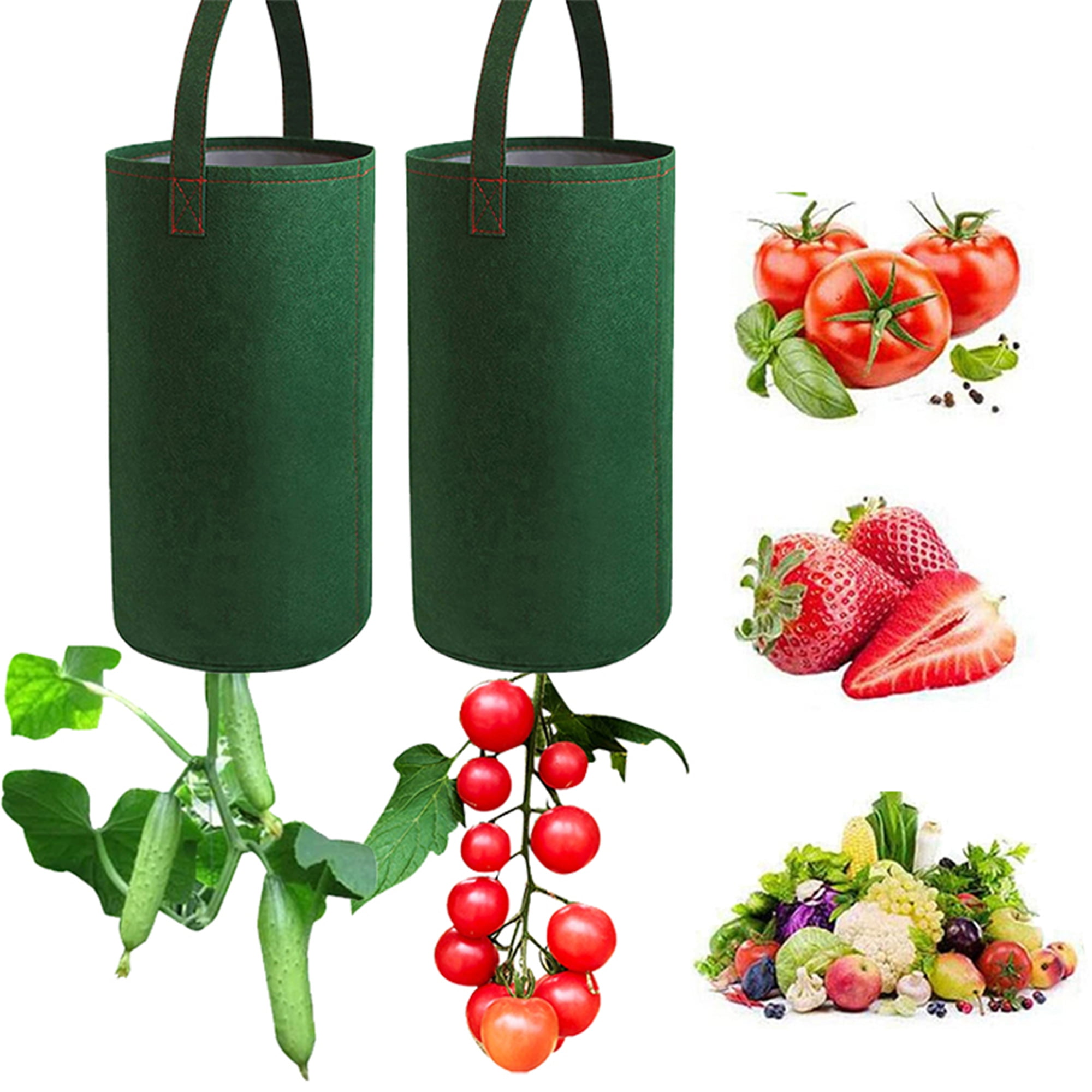 Elbourn 2 Pack Upside Down Planter Tomato Herb Strawberry Grow Bags