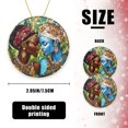 thumbnail image 2 of Funny Christmas Ornament,Glass Mosaic Depicting Beautiful African Women,Xmas Round Ceramic Pendant, 2 of 6