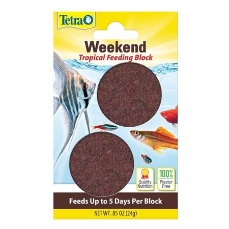 (2 Pack) Tetra Weekend Slow Release Tropical Feeding Block, 0.85