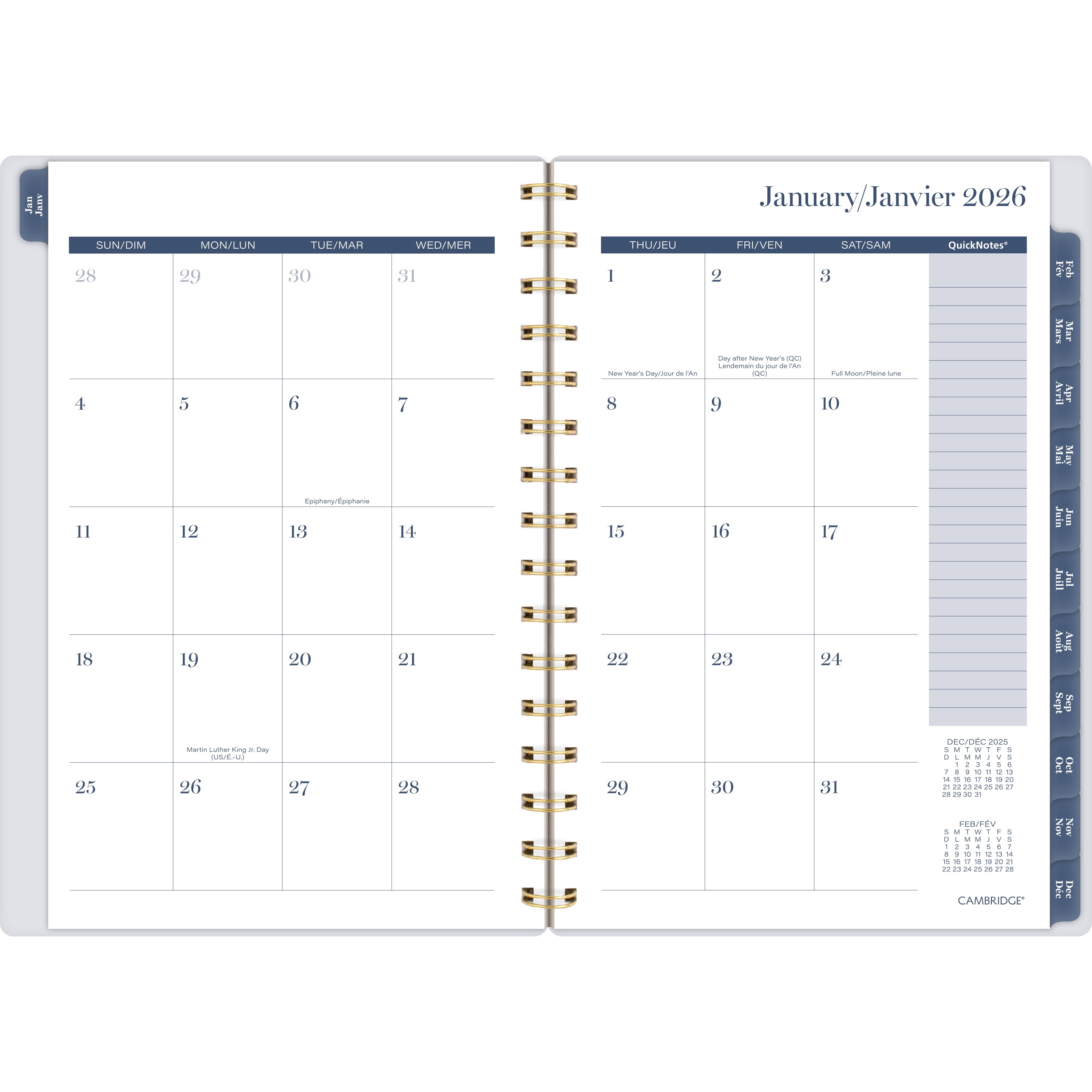 Agenda hebdomadaire Cambridge® Chinoiserie Magnolia, petit format Agenda