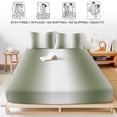 thumbnail image 5 of Twin Sze Fitted Sheet Set - Dark Green 2 Piece Bedding Sets 16" Deep Pocket Fitted Sheet with 1 Pillowcase, Modern Gradient Vertical Stripes Geometric Brushed Microfiber Hotel Luxury Bed Sheets, 5 of 9