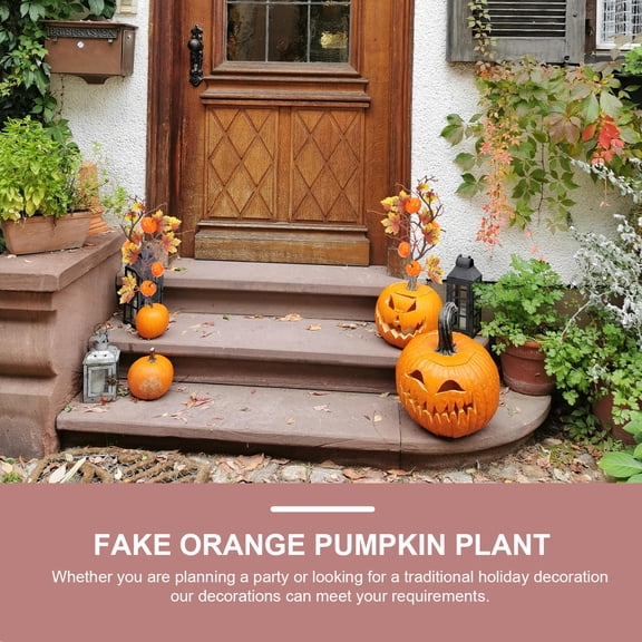 NIYANGLE Artificial Pumpkin and Maple Leaf Bouquet with Realistic Colors for Autumn and Fall Holiday Home Decoration