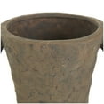 thumbnail image 6 of DecMode 15" Handmade Textured Amphora Dark Brown Ceramic Vase with Two Long Handles, 6 of 10
