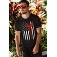 thumbnail image 2 of Men's USA Flag Red Premium Ringspun Tee EMT Nurses Lives Matter Black, Large, 2 of 2
