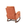 thumbnail image 6 of Rocking Chair,Mid-Century Modern Nursery Rocking Armchair ,Comfortable Fabric Rocker Padded Seat Wood Frame,Tufted Upholstered High Back Accent Chair for Home Living Room, Orange, 6 of 7