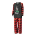 thumbnail image 3 of PaerPade Christmas Family Pajamas Matching Set Letter Print Long Sleeve Tops and Plaid Pants Sleepwear, 3 of 10
