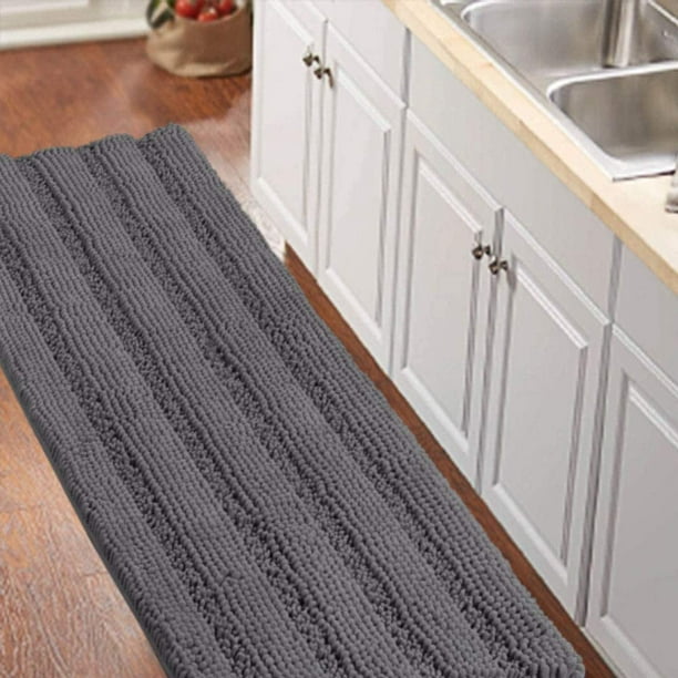 Bathroom Runner Rug Oversize Non Slip, Grey Kitchen Rug Washable