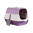 thumbnail image 3 of Hooded Cat with Front Door Flap, Enclosed and Covered Cat Toilet, Pet with Lid Portable Cat Litter Tray for Indoor Cats, 3 of 8