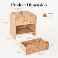 thumbnail image 5 of Vintagearth Nightstand Set of 2, 24" Tall Modern Curved Bedside Tables, 2 Drawer Nightstands with Storage, Wood End Tables for Bedroom, Light Burl, 5 of 9