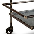 thumbnail image 4 of 35 Inch 2 Tier Bar Cart, Industrial Style, Caster Wheels, Rustic Bronze- Saltoro Sherpi, 4 of 5