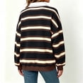 thumbnail image 6 of AHTJRT Y2k Women Striped Rugby Shirt Long Sleeve Collared Oversized Sweatshirt Vintage Jersey Streetwear Top Casual Loose Outdoor Sports Golf Pullover, 6 of 8
