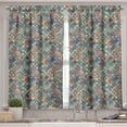 thumbnail image 2 of Ambesonne Bohemian Valance & Curtain, Checkered Folk, 55"x30", Multicolor, 2 of 6