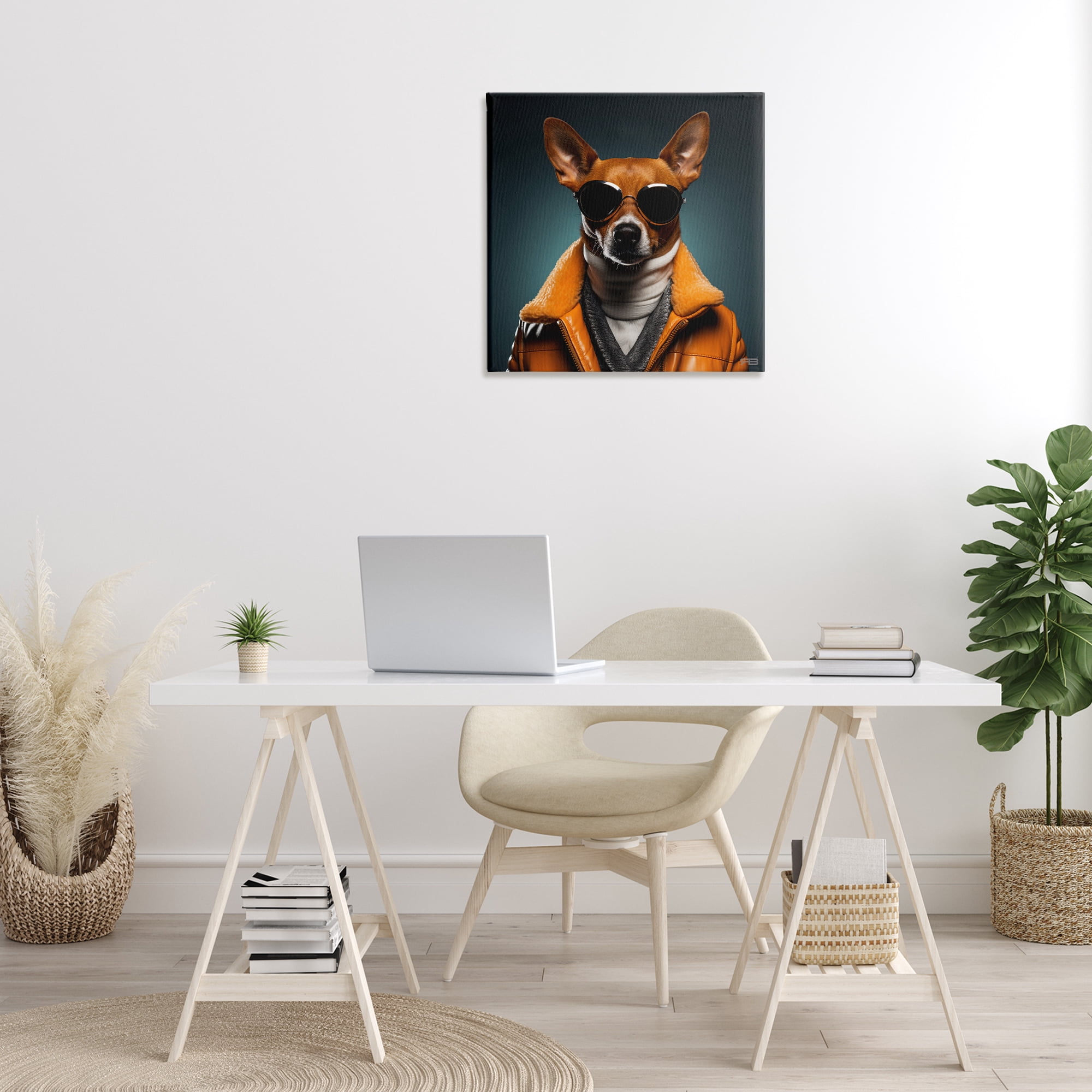 Stupell Industries Stylish Dog with Sunglasses Animals & Insects Painting Gallery Wrapped Canvas Art Print Wall Art, 24 x 24