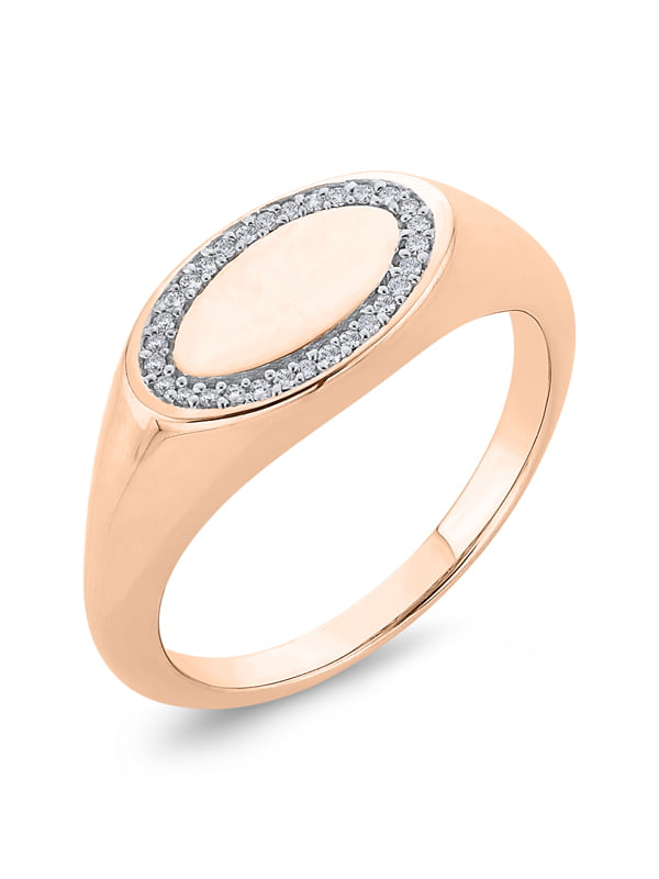 Diamond Wedding Band in 10K Pink Gold Size-8 G-H,I2-I3 1/6 cttw, 
