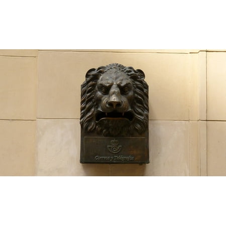 Havana Photo Boxes Canvas Print Mailbox Lion Post Letter Boxes Havana Cuba Metal Stretched Canvas 10 x 14 ()