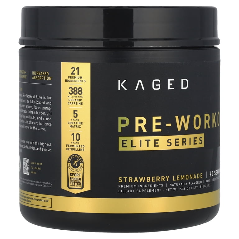 KAGED PRE-WORKOUT ELITE ストロベリーレモネード Kaged Elite Series Pre-Workout, Strawberry Lemonade, 1.47 lb