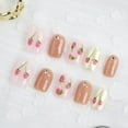 thumbnail image 3 of Artificial Nail French Cat Eyes Red Nails Set Long/Short Press on Nails Handmade Acrylic Reusable Fake Nails with Glue Stick-on, 3 of 6