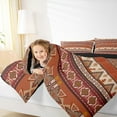 thumbnail image 3 of jejeloiu Red Geometric Rhombus Queen Comforter Set,Boho Exotic Style Bedding Sets,Rustic Aztec Triangle Bedding Comforter Set For Adults,Super Cozy Room Decor Reversible,3-Piece, 3 of 7