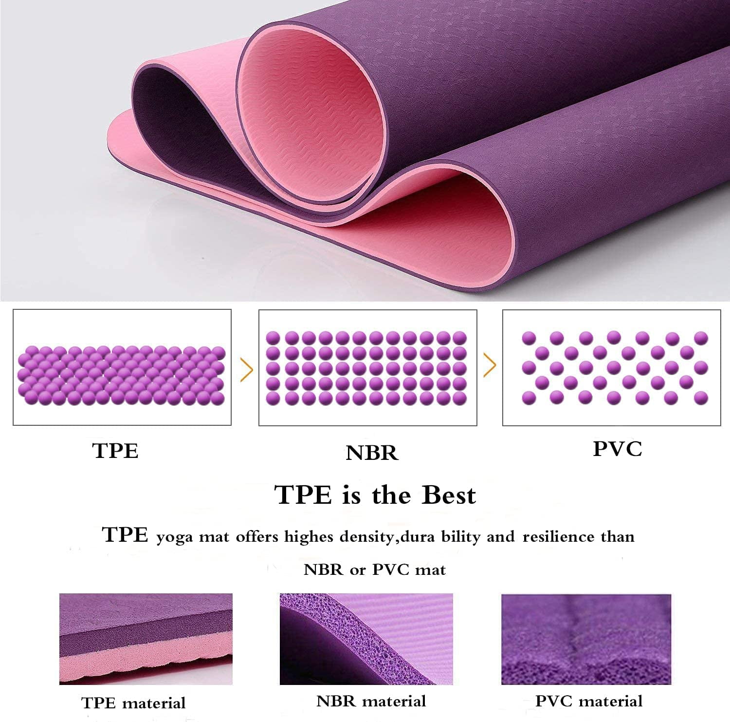 Pink Printed PVC Premium Yoga Mat 