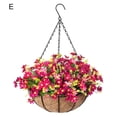 thumbnail image 2 of Sunjoy Tech Artificial Hanging Flowers with Basket,Faux Silk Flowers Lining Basket Artificial Hanging Petunia for Garden Porch, 2 of 7