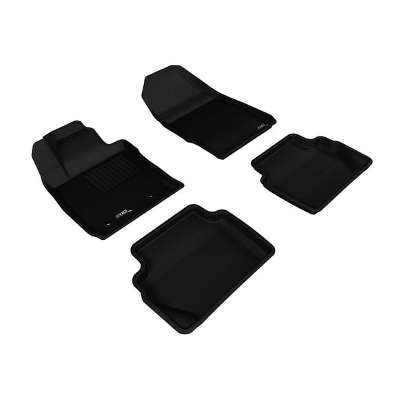 3D MAXpider Custom Fit Kagu Floor Mat (Black) for 2011-2019 Ford Fiesta - 1ST Row 2ND Row