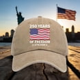 thumbnail image 4 of WUANDIXFA Caps for Women 250 Anniversary USA Hat Adjustable 250 Year American Anniversary Hat, Retro Embroidered Cap for Men Women Gifts Khaki,One Size, 4 of 5