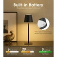 thumbnail image 5 of 3 Pack Cordless Table Lamp, Battery Operated Lamp - Portable Waterproof Rechargeable Table Lamp w/ 3 Color Temps & Stepless Dimming for Dinner, Desk, Cafe, Outdoor (Black), 5 of 14