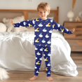 thumbnail image 6 of Moon Cloud Pattern Cotton Pajamas 2 Piece Set Sleepwear Soft and Comfortable Homewear Nightwear, 6 of 7