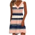 thumbnail image 2 of Aimik Tank Sundress for Women Summer Fashion Print Casual Elastic Midi Dress Knee Length Flowy Comfort Outdoor Long Dress, 2 of 5