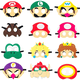 thumbnail image 2 of Máscara de fieltro de Super Mario Bros, Luigi, Yoshi, Peach, Bowser, máscara de cosplay para niños, decoración de Halloween, Navidad, fiesta de cumpleaños, regalo, 2 of 5