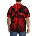 thumbnail image 3 of Naloa The Red Head Skull Men's Loose Fit Cuban Collar Short-Sleeve Shirt, Hawaiian Shirts, Mens Shirts Casual for Everyday Wear Outings-Large, 3 of 5
