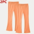 thumbnail image 2 of LNWUY 2 Pack Girls Flare Leggings High Waist Bell Bottom Pants Kids Solid Color Cotton Casual Clothes for Teen Girl Orange 3 Years, 2 of 8