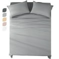 thumbnail image 4 of JOHNPEY Gray Sheets Set,18" Deep Pocket Bed Sheets with Fitted Sheet, Flat Sheet, 2 Pillow Cases, Queen, 4 of 7