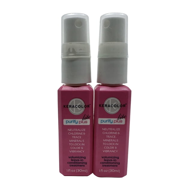 KeraColor Purify Plus Revitalisant Léger Sans Rinçage Cheveux Colorés 1 OZ Lot de 2