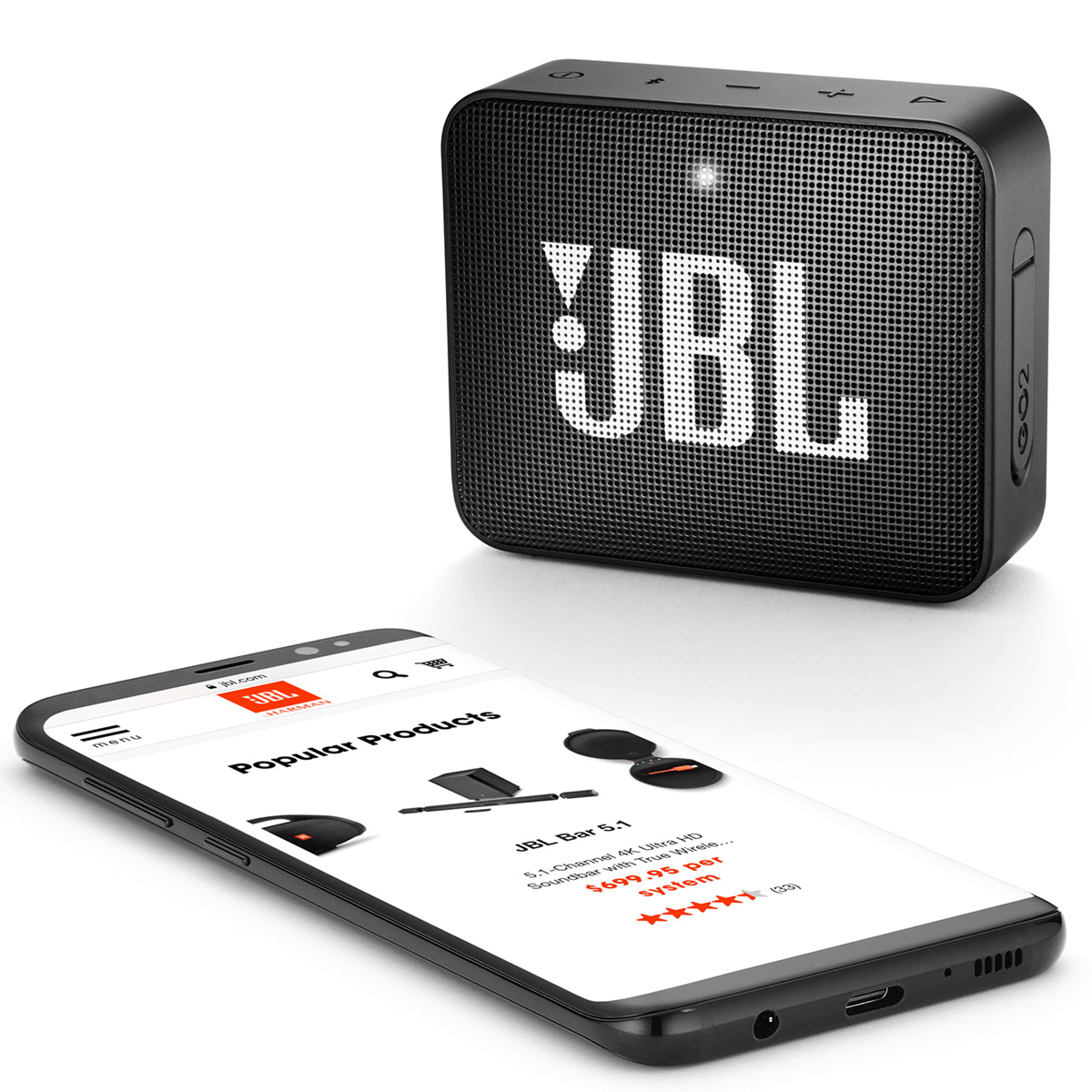 JBL GO 2 Bluetooth Portable Waterproof Speaker - Black - image 5 of 7