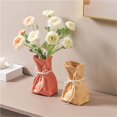 thumbnail image 4 of Paper Bag Vase, Cute Irregular Shaped Flowers Vases, Ceramic Vases for Home Decor, 4 of 6