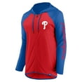 thumbnail image 2 of Women's Fanatics Red/Royal Philadelphia Phillies Script Sleeve Full-Zip Hoodie, 2 of 3
