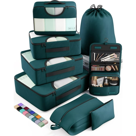 Juego de 8 unidades Packing Cubes Veken para maletas y organizadores de bolsas de viaje