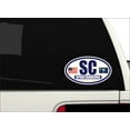 thumbnail image 2 of Flag of South Carolina / American Flag Oval 3M Vinyl Bumper Sticker Decal | Navy & Gold Spartanburg, SC Sticker Vinyl Decal, 2 of 3