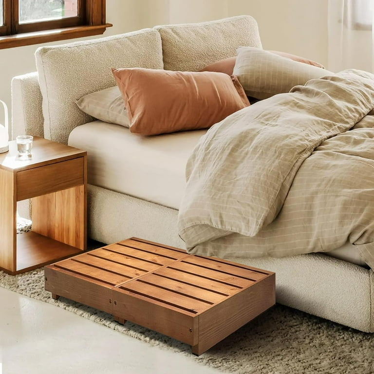 Oak Wooden Step Stool (6” Height) Bed Steps for High Beds