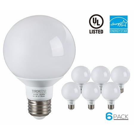 G25 Globe LED Light Bulb, 5W (40W Equiv.), ENERGY STAR, Damp Location Available, 5000K Daylight ...
