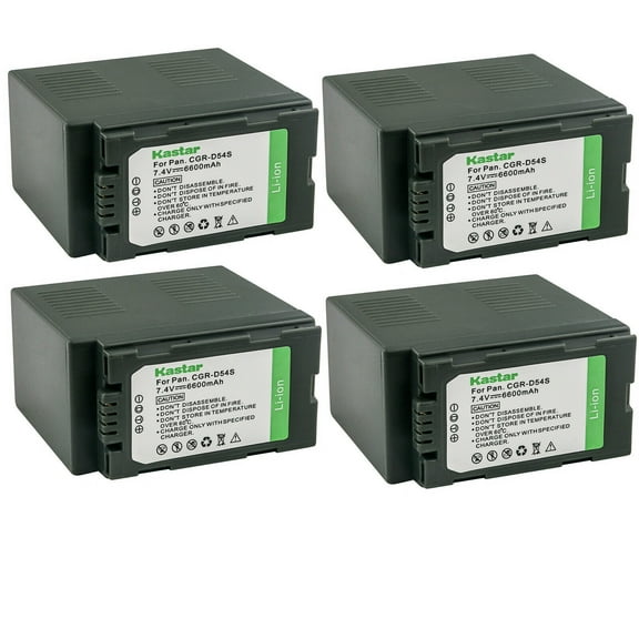 Kastar 4-Pack CGR-D54 Battery Replacement for Panasonic AG-HPX250EN AG-HPX250P AG-HPX250PJ, AG-HPX255 AG-HPX255P AG-HPX255EJ, AG-HVX200 AG-HVX200A AG-HVX200E AG-HVX200P AG-HVX200AP AG-HVX200AEN Camera