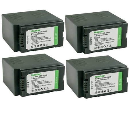 Image of Kastar 4-Pack CGR-D54 Battery Replacement for Panasonic AG-3DA1 AG-3DA1E AG-3DA1P AG-AC8 AG-AC8EJ AG-AC8PJ AG-AC30 AG-AC90 AG-AC90P AG-AC90PJ AG-AC90PX AG-DVC7 AG-DVC7P AG-DVC15 AG-DVC15P Camera