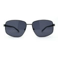 thumbnail image 3 of Xloop Sport Rectangle Metal Rim Color Mirror Officer Sunglasses Gunmetal Black, 3 of 4