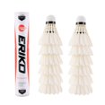 thumbnail image 1 of Eriko Goose Feather Badminton Shuttlecocks With High Stability And Durability , High Speed | White , Pack Of 10, 1 of 5