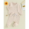 thumbnail image 3 of Bagilaanoe 2PCS Toddler Baby Boy Pants Set  Long Sleeve Sweatshirt Tops + Sweatpants 6M 12M 18M 24M 3T Kids Casual Sweatsuits, 3 of 9
